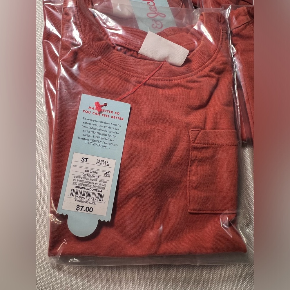 Cat & Jack toddler short sleeve pocket tee - bundle of 12 - size 3T - Picture 2 of 4